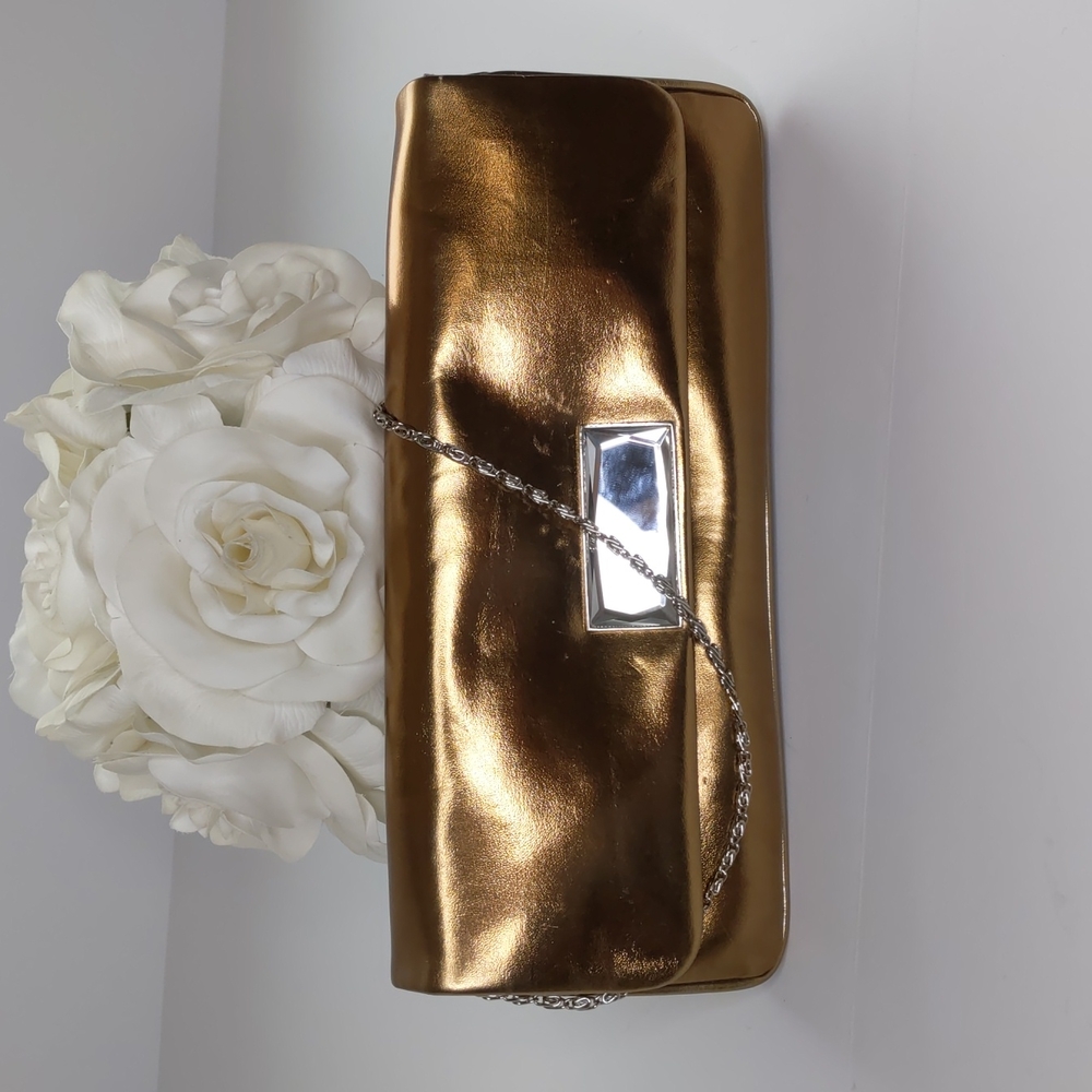 Kate Landry clutch metallic gold/copper